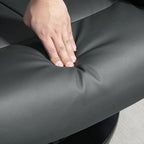 Fauteuil inclinable de massage manuel pivotant à 360° en cuir PU avec repose-pieds, dossier réglable et vibration à 10 points