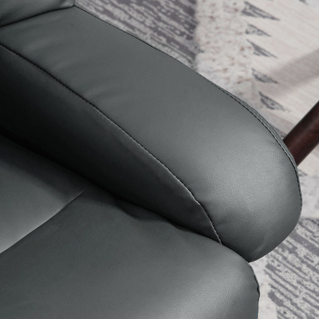 Fauteuil inclinable de massage manuel pivotant à 360° en cuir PU avec repose-pieds, dossier réglable et vibration à 10 points