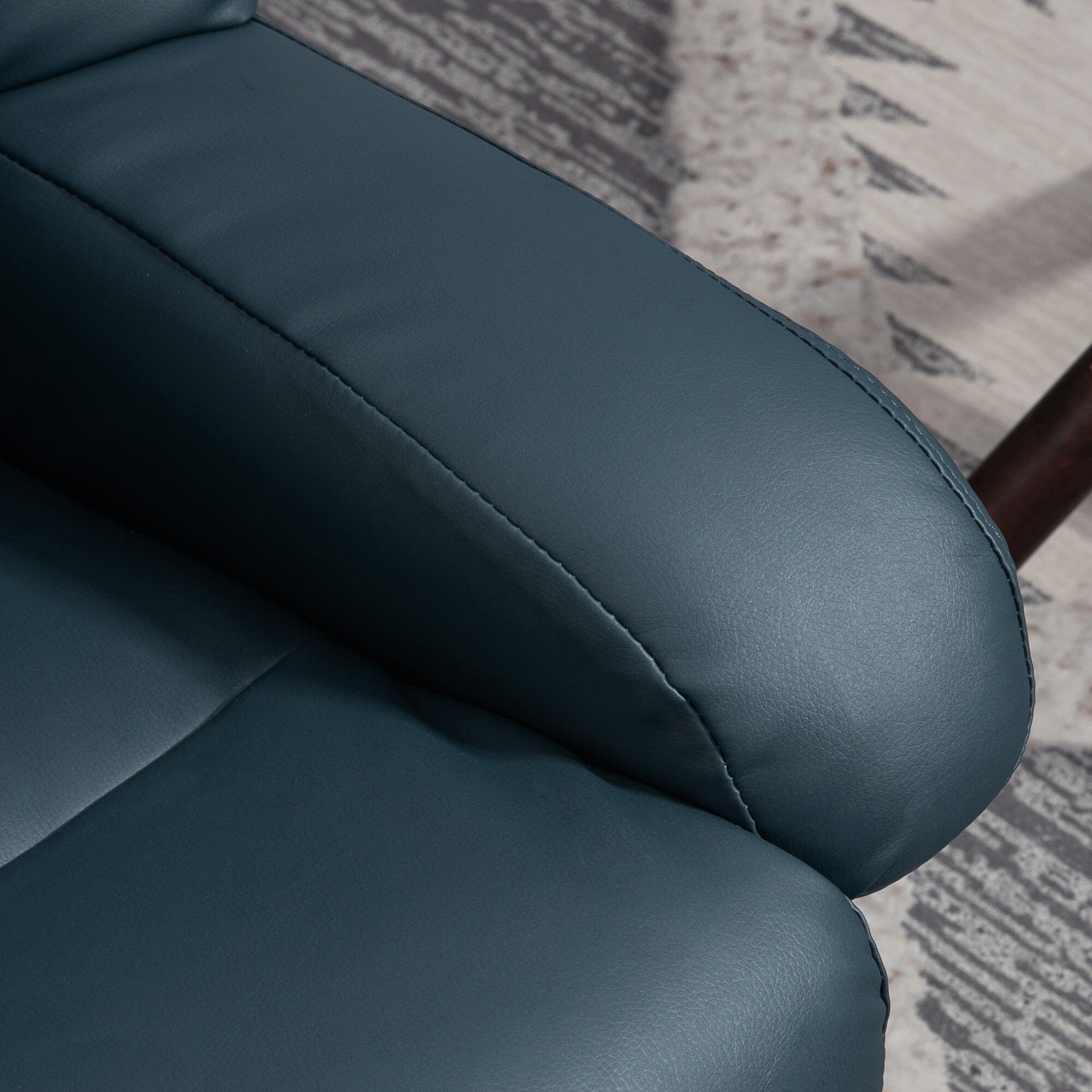 Fauteuil inclinable de massage manuel pivotant à 360° en cuir PU avec repose-pieds, dossier réglable et vibration à 10 points