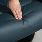 Fauteuil inclinable de massage manuel pivotant à 360° en cuir PU avec repose-pieds, dossier réglable et vibration à 10 points