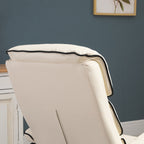 Fauteuil inclinable pivotant à 360° en cuir synthétique, dossier haut, avec pouf et rembourrage en mousse épaisse