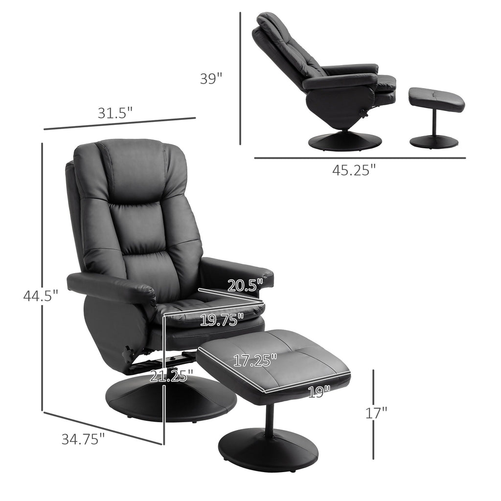Fauteuil de bureau inclinable pivotant à 360°, réglable et inclinable, en cuir synthétique souple, avec repose-pieds