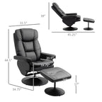 Fauteuil de bureau inclinable pivotant à 360°, réglable et inclinable, en cuir synthétique souple, avec repose-pieds