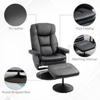 Fauteuil de bureau inclinable pivotant à 360°, réglable et inclinable, en cuir synthétique souple, avec repose-pieds