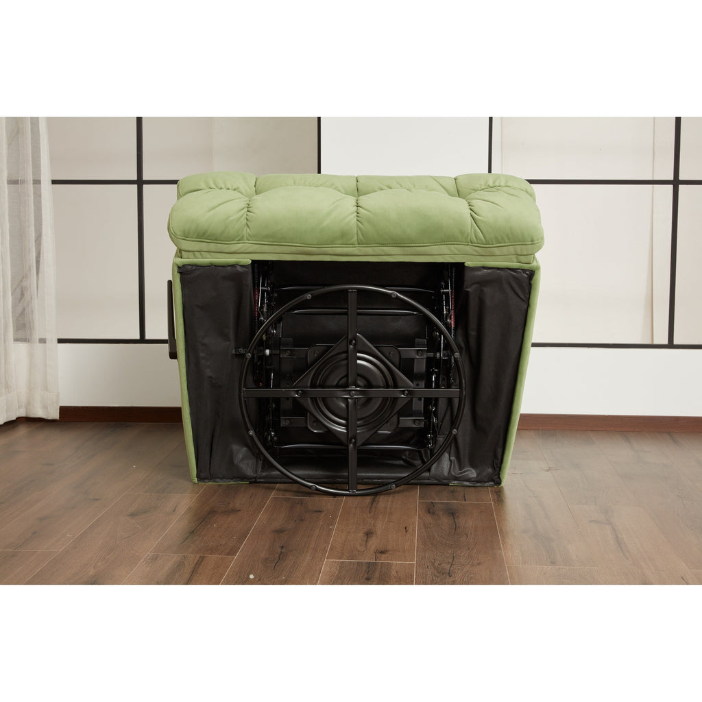 Fauteuil inclinable pivotant à 360° en tissu d'ameublement, fauteuil à bascule inclinable simple avec support lombaire pour salon