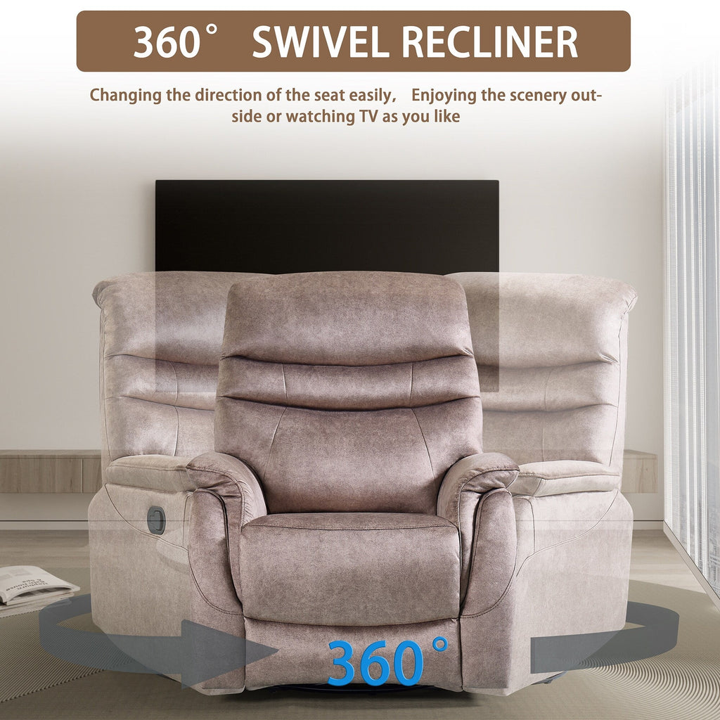 Fauteuil inclinable pivotant à 360°, fauteuil de salon moderne en velours, canapé simple réglable avec support lombaire