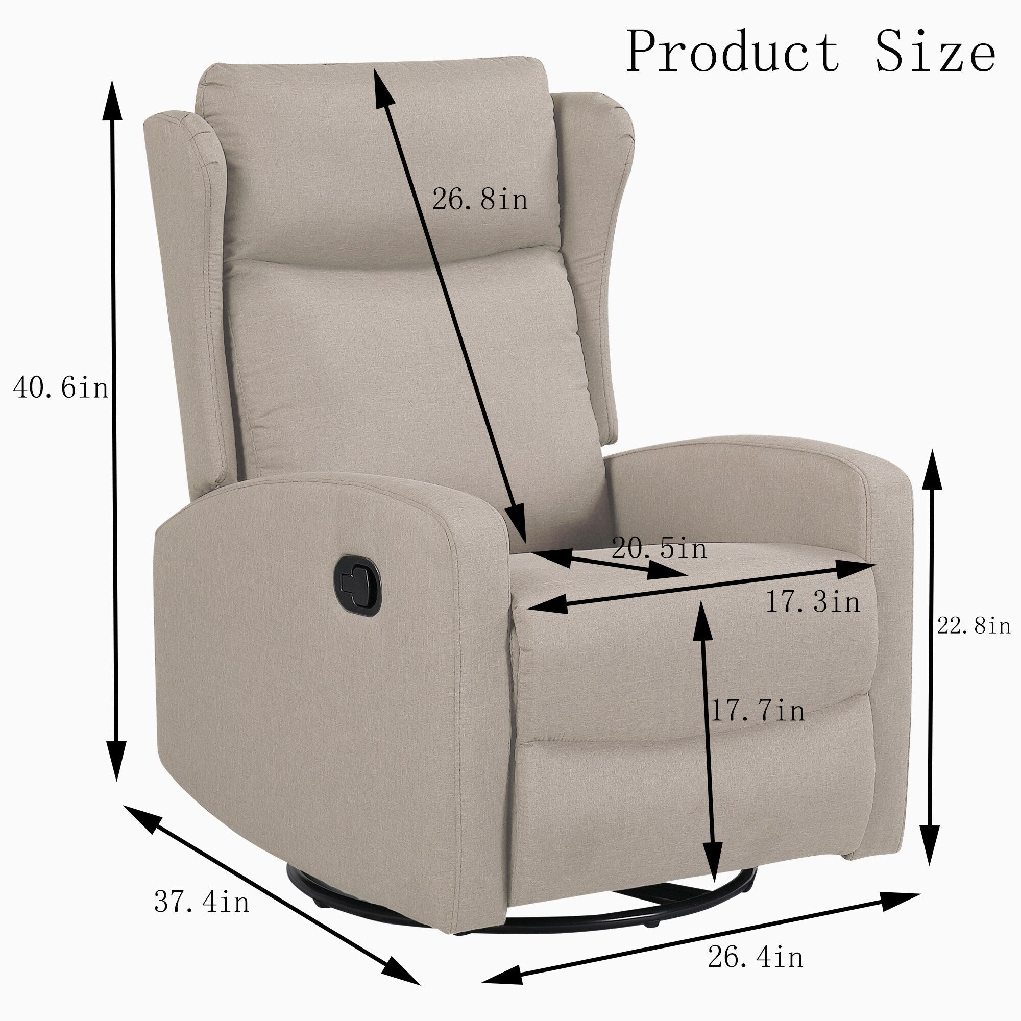 Fauteuil inclinable pivotant à 360° avec dossier réglable - Design moderne pour salon, bureau et espaces de divertissement