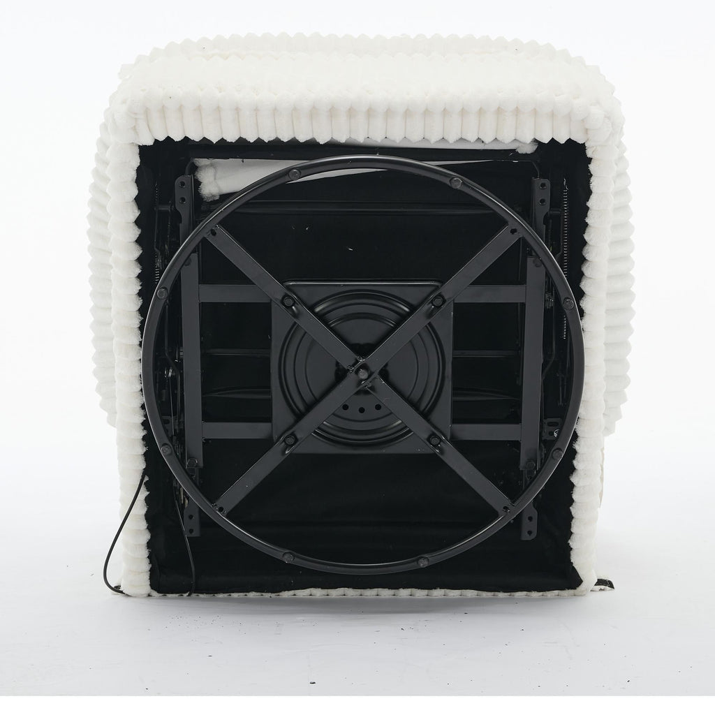 Fauteuil inclinable pivotant à 360° avec dossier réglable en velours côtelé