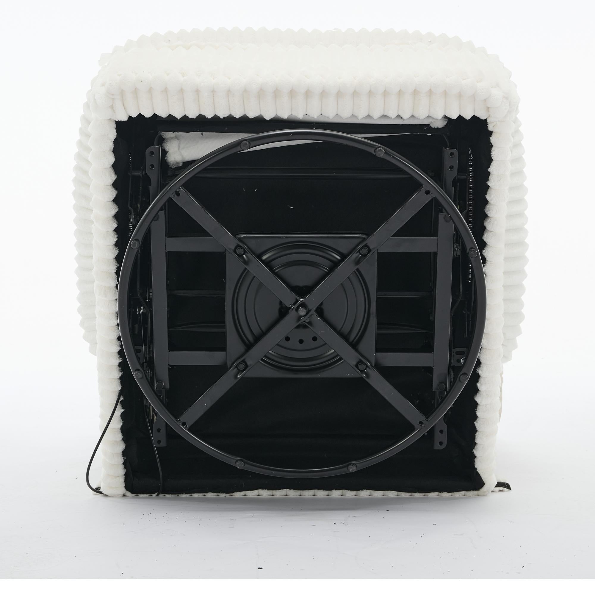 Fauteuil inclinable pivotant à 360° avec dossier réglable en velours côtelé