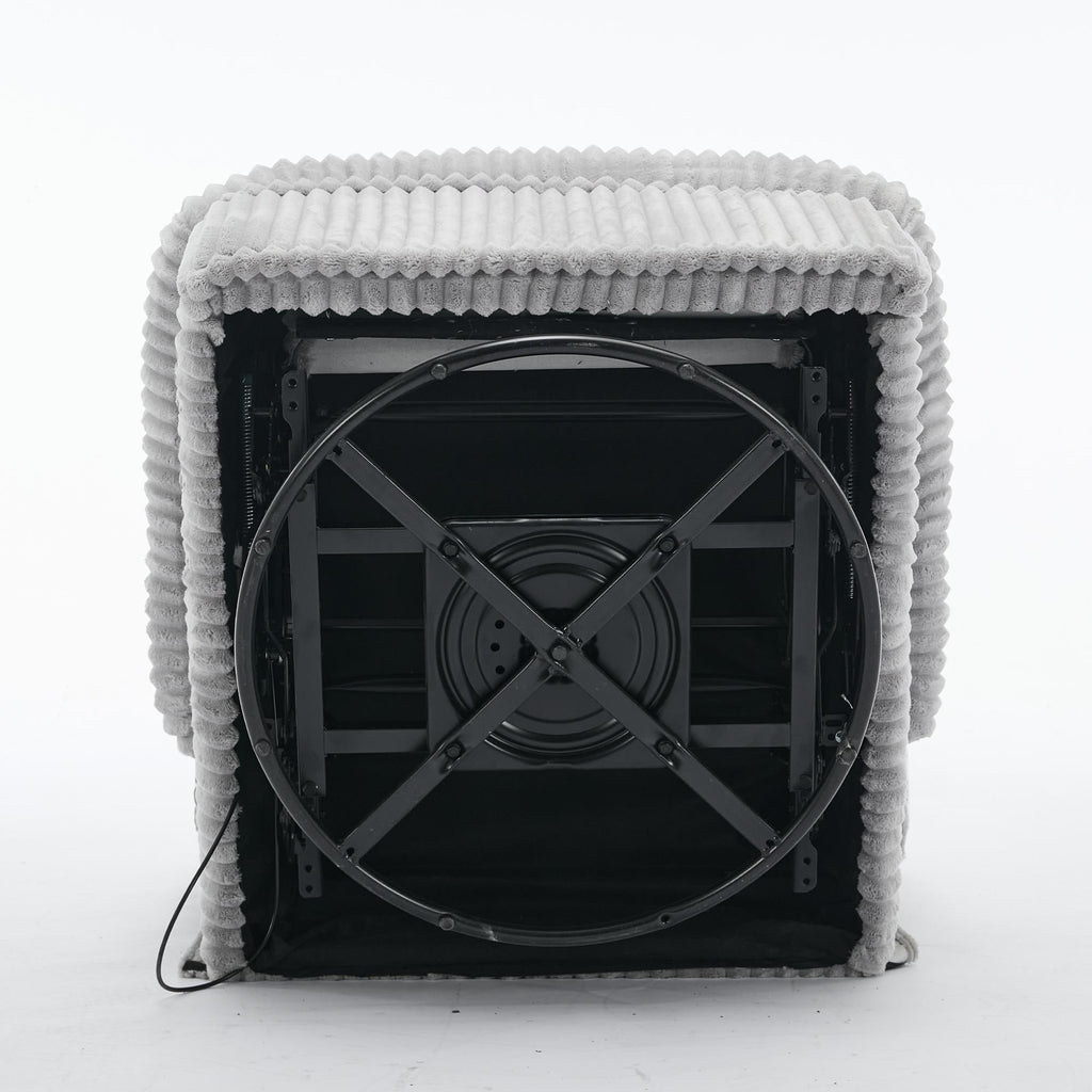 Fauteuil inclinable pivotant à 360° avec dossier réglable en velours côtelé