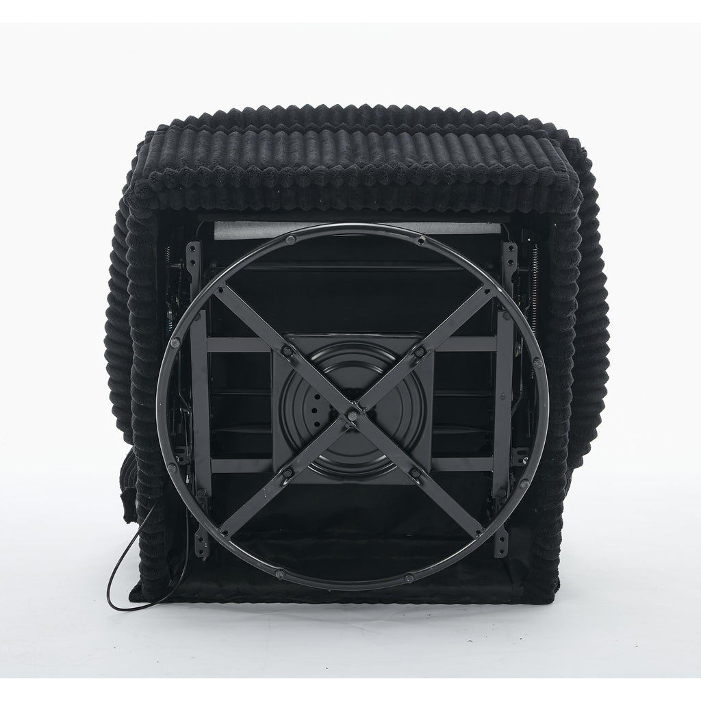 Fauteuil inclinable pivotant à 360° avec dossier réglable en velours côtelé