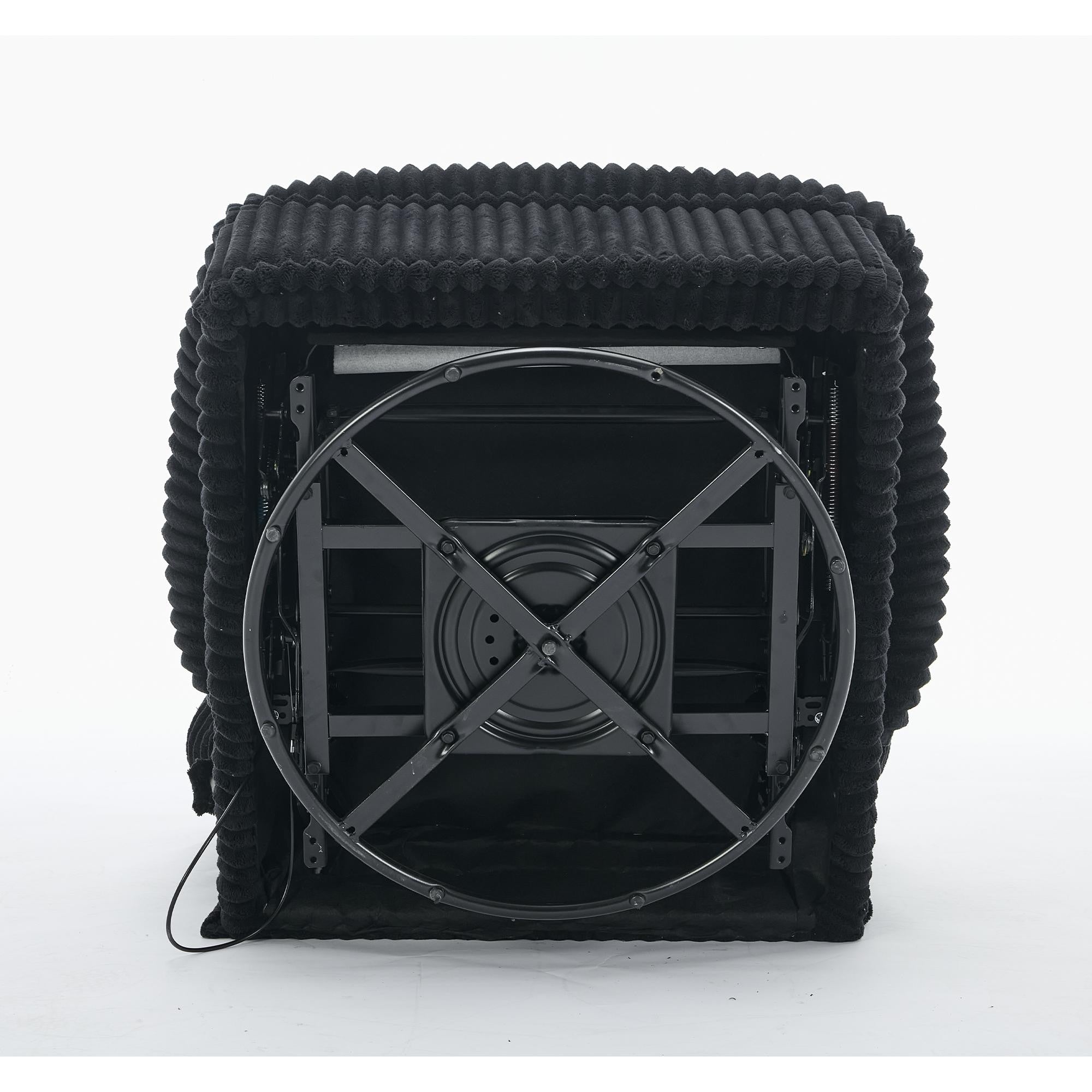 Fauteuil inclinable pivotant à 360° avec dossier réglable en velours côtelé