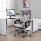 Fauteuil de bureau pivotant à 360° avec massage, dossier haut, inclinable, chauffage lombaire, inclinaison réglable et repose-pieds extensible