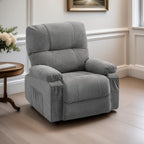 Fauteuil inclinable pivotant à 360° avec dossier réglable, fauteuil à bascule pivotant avec repose-pieds, coussins moelleux et poches latérales