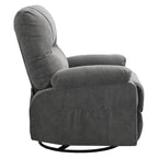 Fauteuil inclinable pivotant à 360° avec dossier réglable, fauteuil à bascule pivotant avec repose-pieds, coussins moelleux et poches latérales