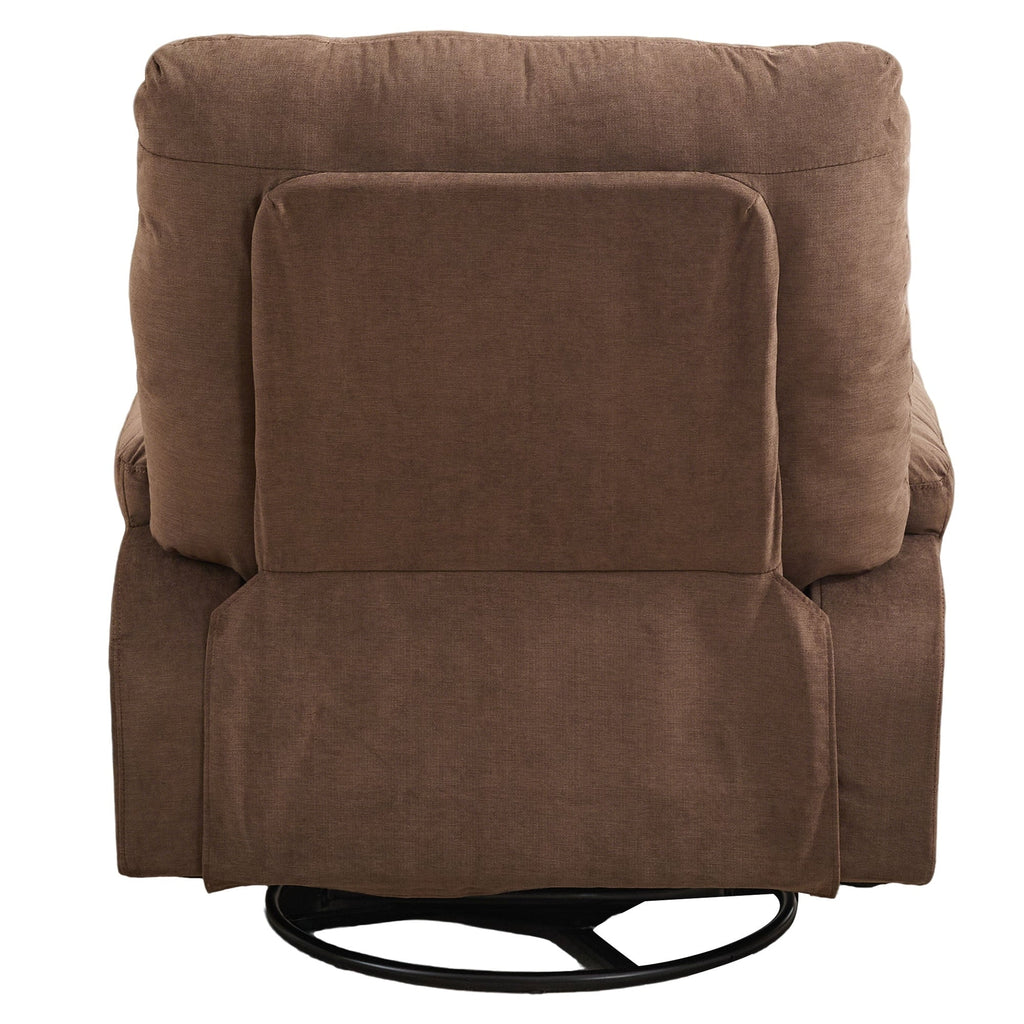 Fauteuil inclinable pivotant à 360° avec dossier réglable, fauteuil à bascule pivotant avec repose-pieds, coussins moelleux et poches latérales