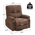 Fauteuil inclinable pivotant à 360° avec dossier réglable, fauteuil à bascule pivotant avec repose-pieds, coussins moelleux et poches latérales