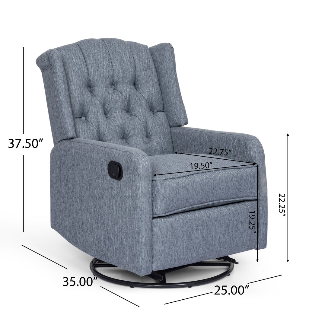 Fauteuil de salon pivotant à 360° de style classique pour salon ou chambre à coucher, inclinable à levier pour la lecture et la détente
