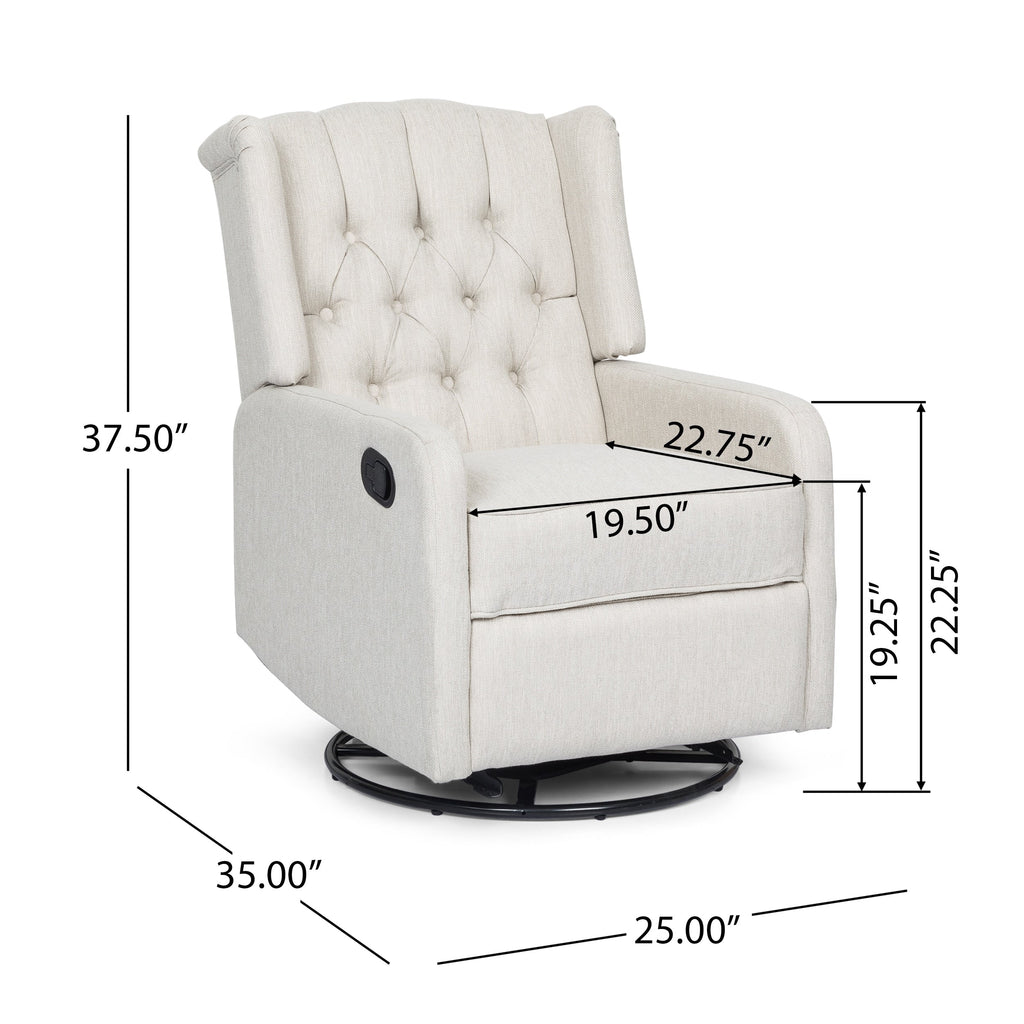 Fauteuil de salon pivotant à 360° de style classique pour salon ou chambre à coucher, inclinable à levier pour la lecture et la détente