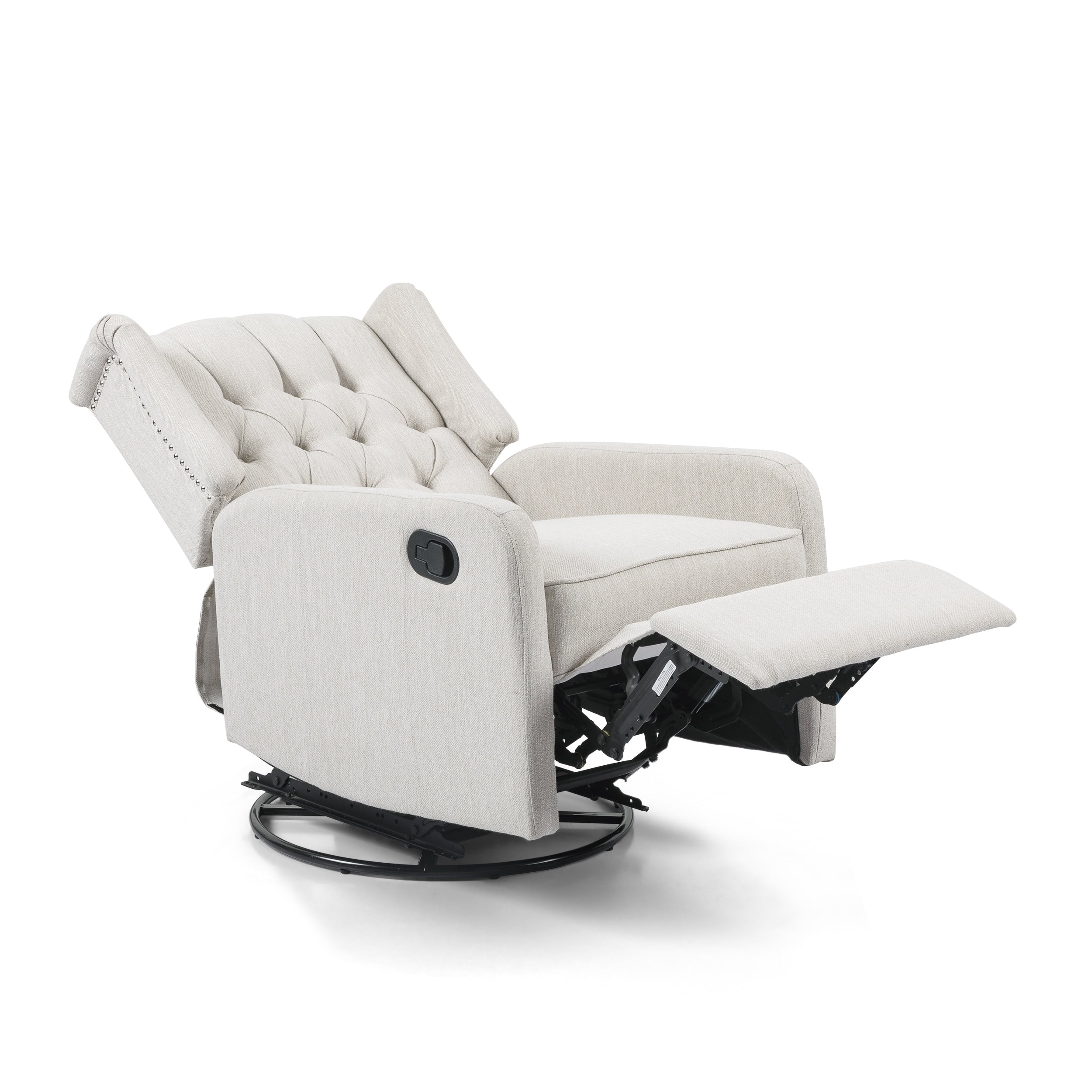 Fauteuil de salon pivotant à 360° de style classique pour salon ou chambre à coucher, inclinable à levier pour la lecture et la détente