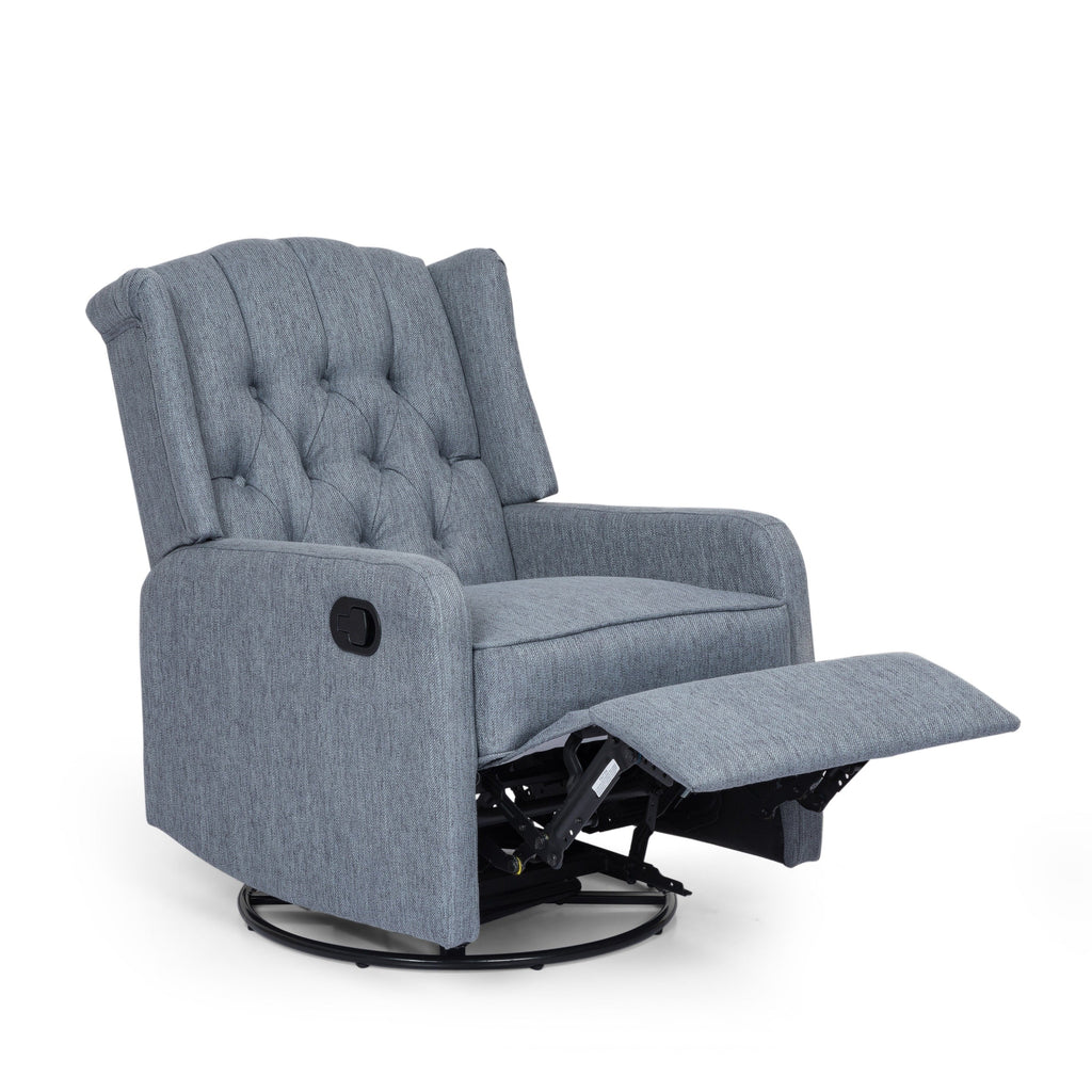 Fauteuil de salon pivotant à 360° de style classique pour salon ou chambre à coucher, inclinable à levier pour la lecture et la détente