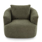 Fauteuil pivotant à 360°, fauteuil d'appoint Boucle 38,2 avec coussin décoratif, fauteuil tonneau rembourré avec accoudoirs incurvés