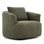 Fauteuil pivotant à 360°, fauteuil d'appoint Boucle 38,2 avec coussin décoratif, fauteuil tonneau rembourré avec accoudoirs incurvés