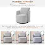 Fauteuil pivotant à 360°, fauteuil tonneau en chenille, fauteuil de salon design incurvé, fauteuil pivotant rembourré pour salon