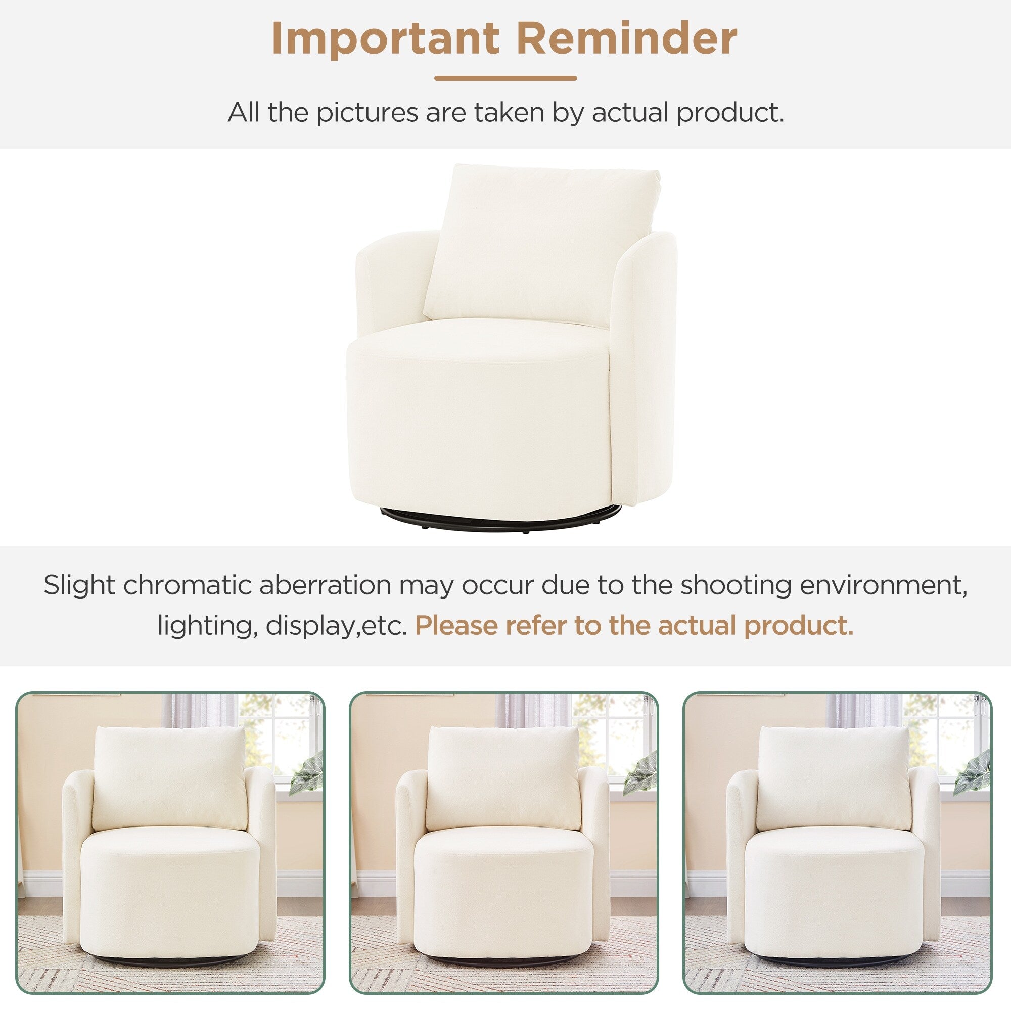 Fauteuil pivotant à 360°, fauteuil tonneau en chenille, fauteuil de salon design incurvé, fauteuil pivotant rembourré pour salon