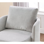 Fauteuil pivotant à 360°, fauteuil tonneau en chenille, fauteuil de salon design incurvé, fauteuil pivotant rembourré pour salon