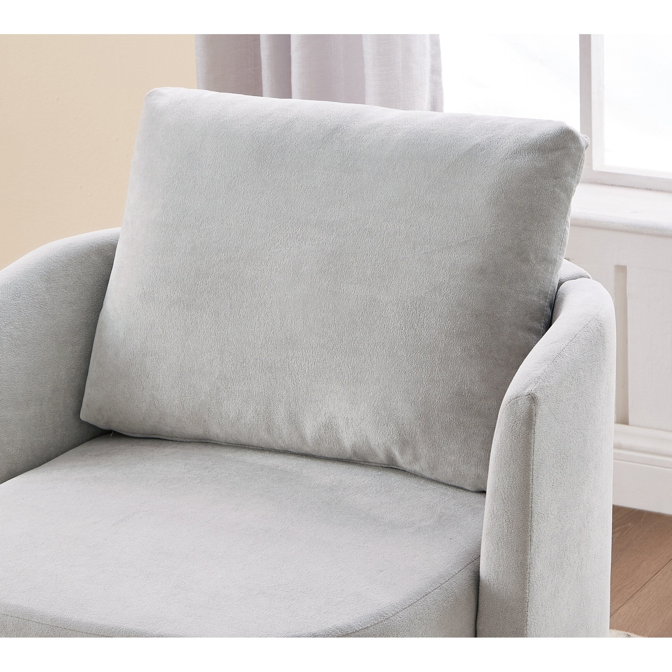 Fauteuil pivotant à 360°, fauteuil tonneau en chenille, fauteuil de salon design incurvé, fauteuil pivotant rembourré pour salon