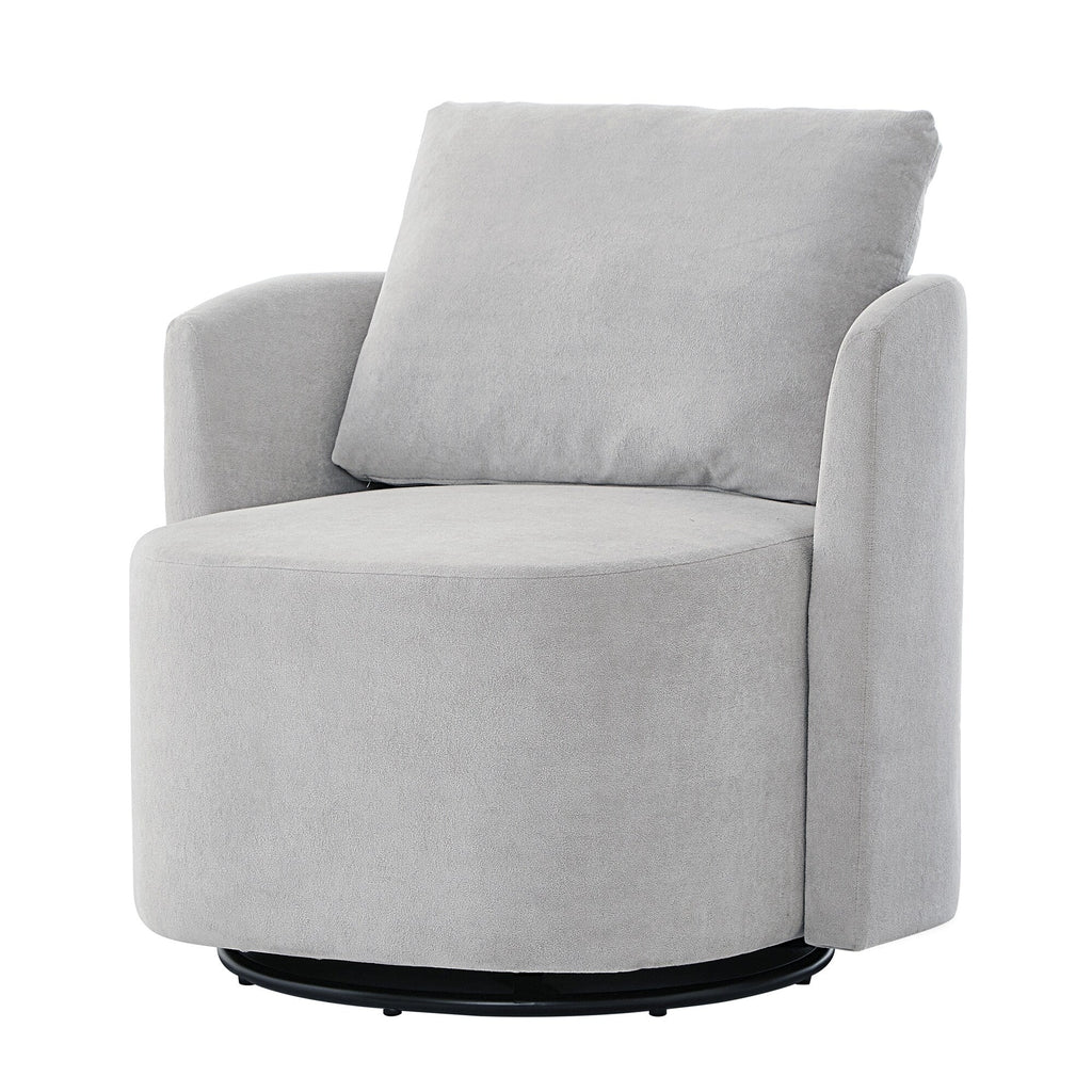 Fauteuil pivotant à 360°, fauteuil tonneau en chenille, fauteuil de salon design incurvé, fauteuil pivotant rembourré pour salon