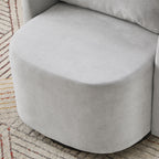 Fauteuil pivotant à 360°, fauteuil tonneau en chenille, fauteuil de salon design incurvé, fauteuil pivotant rembourré pour salon