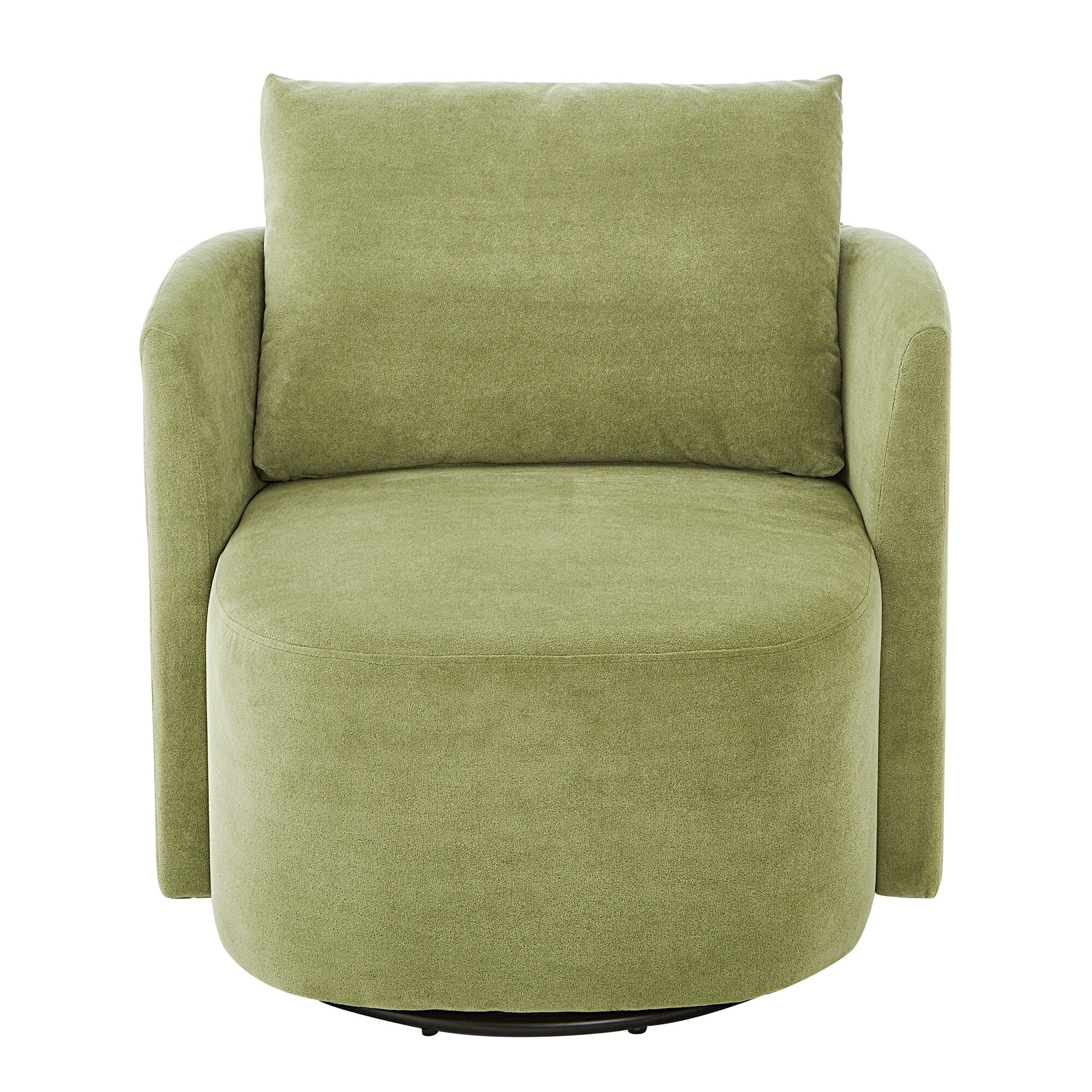 Fauteuil pivotant à 360°, fauteuil tonneau en chenille, fauteuil de salon design incurvé, fauteuil pivotant rembourré pour salon