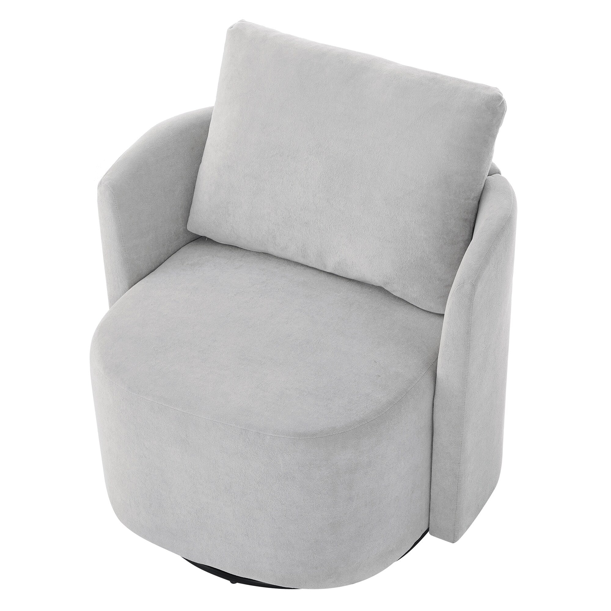 Fauteuil pivotant à 360°, fauteuil tonneau en chenille, fauteuil de salon design incurvé, fauteuil pivotant rembourré pour salon