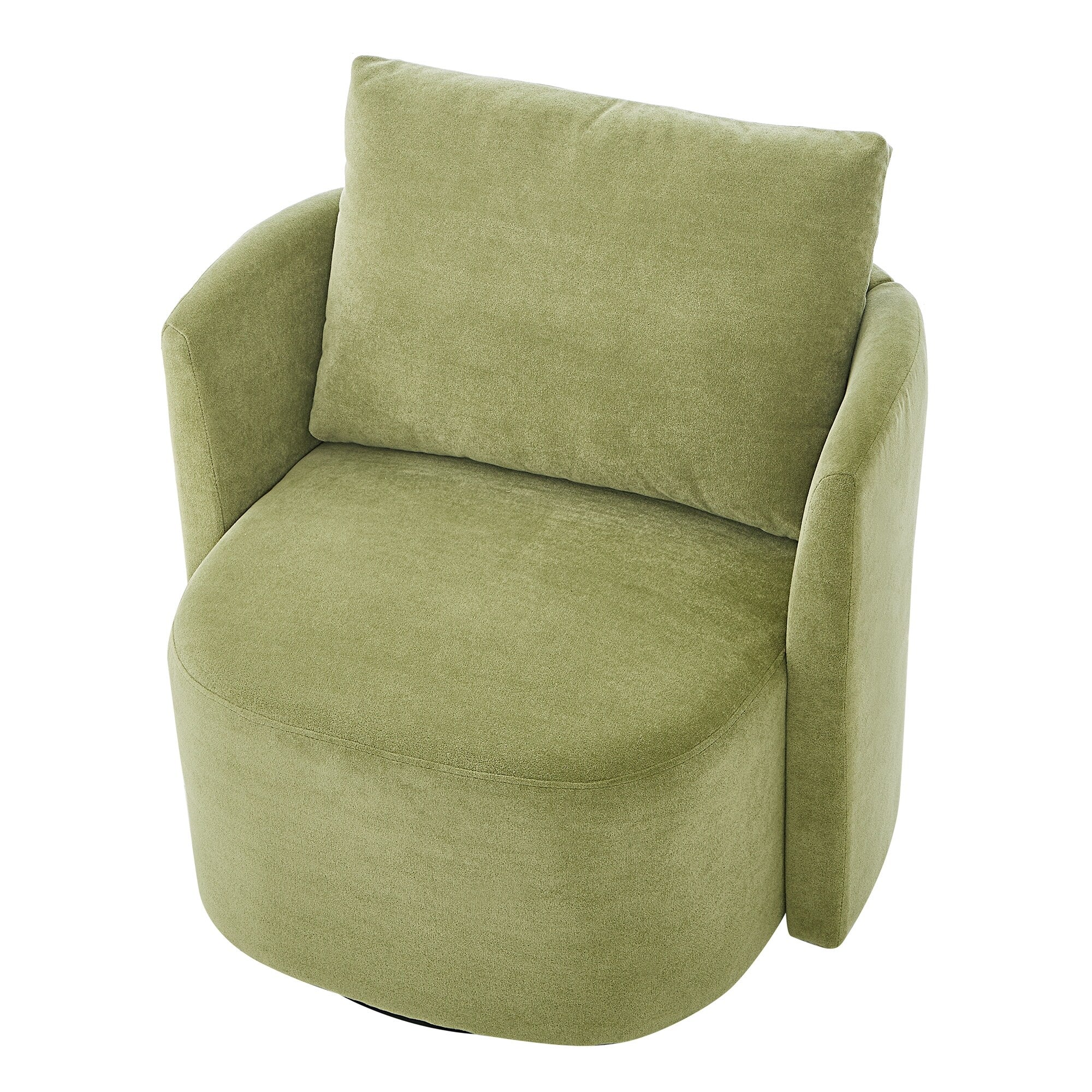 Fauteuil pivotant à 360°, fauteuil tonneau en chenille, fauteuil de salon design incurvé, fauteuil pivotant rembourré pour salon
