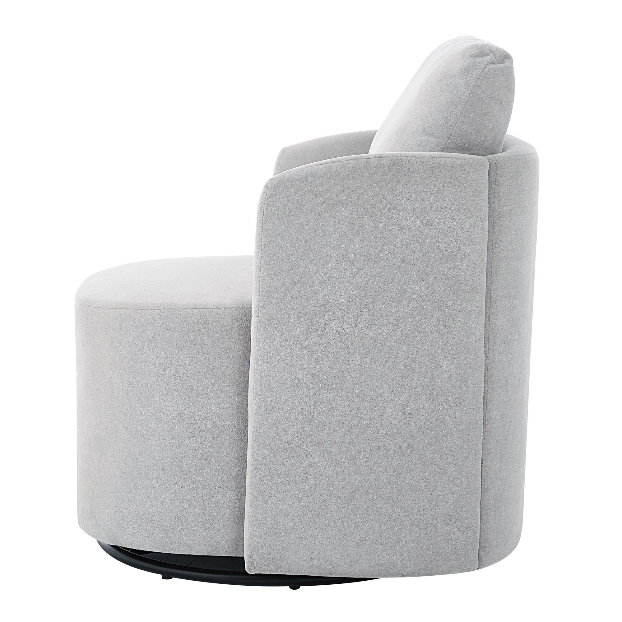Fauteuil pivotant à 360°, fauteuil tonneau en chenille, fauteuil de salon design incurvé, fauteuil pivotant rembourré pour salon
