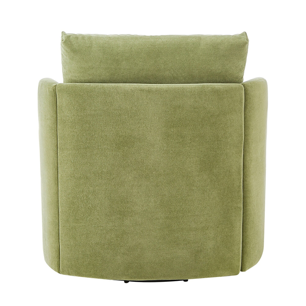 Fauteuil pivotant à 360°, fauteuil tonneau en chenille, fauteuil de salon design incurvé, fauteuil pivotant rembourré pour salon