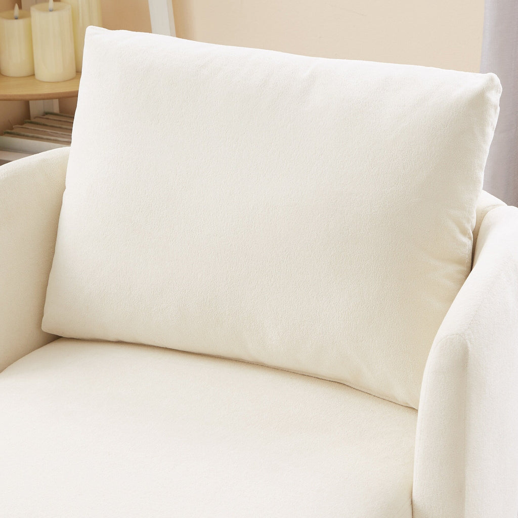 Fauteuil pivotant à 360°, fauteuil tonneau en chenille, fauteuil de salon design incurvé, fauteuil pivotant rembourré pour salon