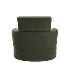 Fauteuil pivotant à 360°, fauteuil tonneau rembourré avec appui-tête réglable, fauteuil rond pivotant moderne pour salon