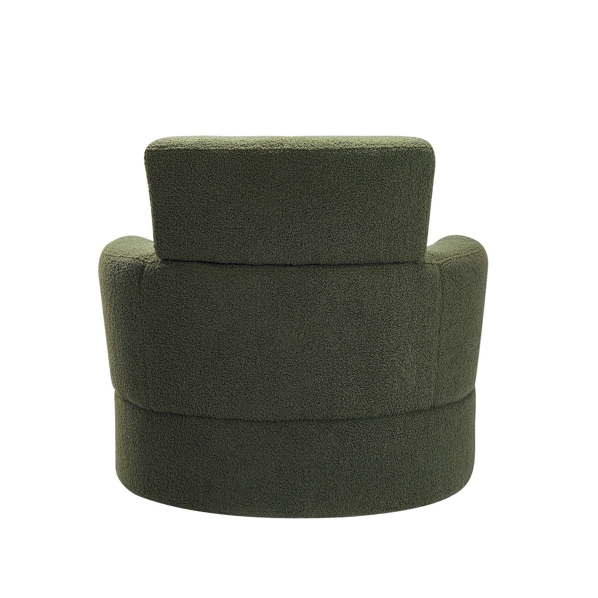 Fauteuil pivotant à 360°, fauteuil tonneau rembourré avec appui-tête réglable, fauteuil rond pivotant moderne pour salon