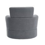 Fauteuil pivotant à 360°, fauteuil tonneau rembourré avec appui-tête réglable, fauteuil rond pivotant moderne pour salon