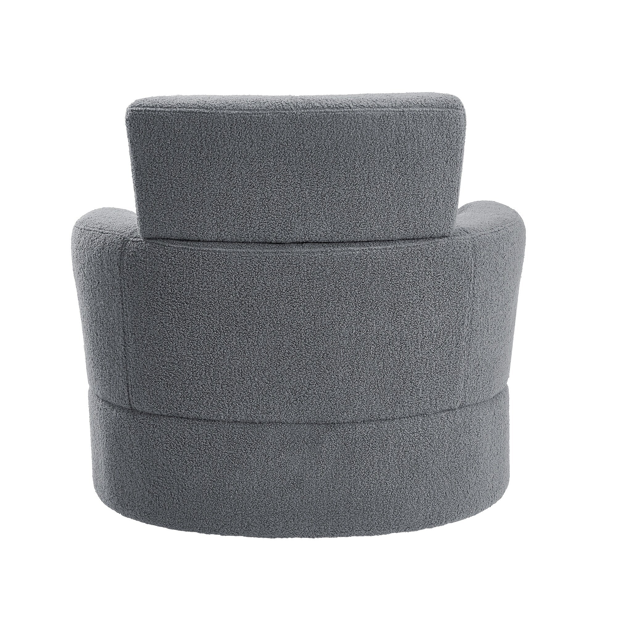 Fauteuil pivotant à 360°, fauteuil tonneau rembourré avec appui-tête réglable, fauteuil rond pivotant moderne pour salon