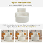 Fauteuil pivotant à 360°, fauteuil tonneau rembourré avec appui-tête réglable, fauteuil rond pivotant moderne pour salon