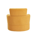 Fauteuil pivotant à 360°, fauteuil tonneau rembourré avec appui-tête réglable, fauteuil rond pivotant moderne pour salon