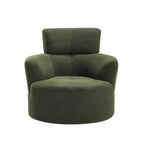 Fauteuil pivotant à 360°, fauteuil tonneau rembourré avec appui-tête réglable, fauteuil rond pivotant moderne pour salon