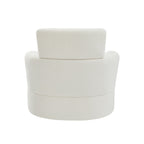 Fauteuil pivotant à 360°, fauteuil tonneau rembourré avec appui-tête réglable, fauteuil rond pivotant moderne pour salon