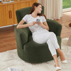 Fauteuil pivotant à 360°, fauteuil tonneau rembourré avec appui-tête réglable, fauteuil rond pivotant moderne pour salon