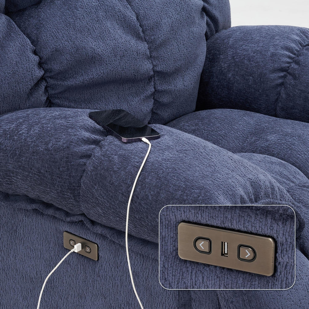 Fauteuil inclinable électrique pivotant à 360°, dossier haut moelleux, siège spacieux, plusieurs positions d'inclinaison pour un confort ultime