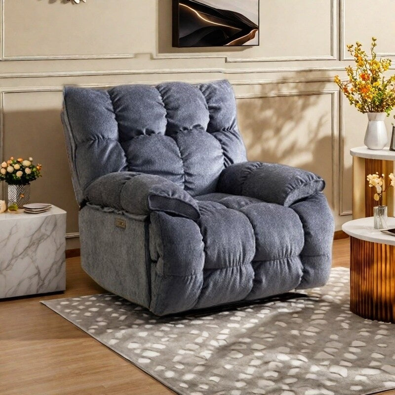 Fauteuil inclinable électrique pivotant à 360°, dossier haut moelleux, siège spacieux, plusieurs positions d'inclinaison pour un confort ultime